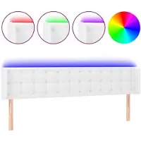 vidaXL Hoofdbord LED 163x16x78/88 cm kunstleer wit