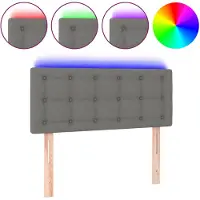 vidaXL Hoofdbord LED 90x5x78/88 cm stof donkergrijs