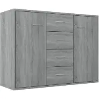 vidaXL Dressoir 88x30x65 cm bewerkt hout grijs sonoma eikenkleurig
