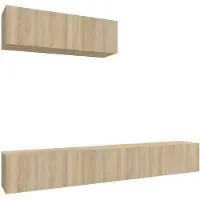 vidaXL 3-delige Tv-meubelset bewerkt hout sonoma eikenkleurig