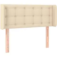 vidaXL Hoofdbord met randen 93x16x78/88 cm stof crèmekleurig