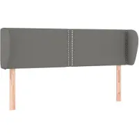 vidaXL Hoofdbord met randen 147x23x78/88 cm stof donkergrijs