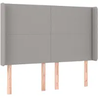 vidaXL Hoofdbord met randen 147x16x118/128 cm stof lichtgrijs