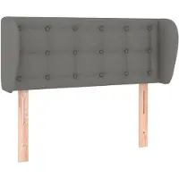 vidaXL Hoofdbord met randen 103x23x78/88 cm stof donkergrijs