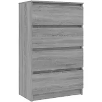 vidaXL Dressoir 60x35x98,5 cm bewerkt hout grijs sonoma eikenkleurig