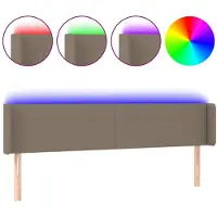 vidaXL Hoofdbord LED 203x16x78/88 cm stof taupe