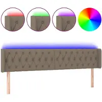 vidaXL Hoofdbord LED 203x16x78/88 cm stof taupe