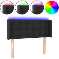 vidaXL Hoofdbord LED 93x16x78/88 cm kunstleer zwart