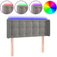vidaXL Hoofdbord LED 103x16x78/88 cm fluweel lichtgrijs