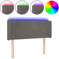 vidaXL Hoofdbord LED 83x16x78/88 cm fluweel donkergrijs