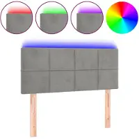 vidaXL Hoofdbord LED 100x5x78/88 cm fluweel lichtgrijs