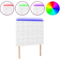 vidaXL Hoofdbord LED 100x5x118/128 cm kunstleer wit