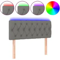 vidaXL Hoofdbord LED 90x7x78/88 cm stof donkergrijs