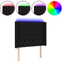 vidaXL Hoofdbord LED 93x16x118/128 cm stof zwart