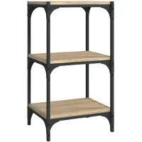 vidaXL Boekenkast 40x33x70,5 cm bewerkt hout en staal Sonoma eiken