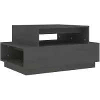 vidaXL Salontafel 80x55x40,5 cm massief grenenhout grijs