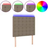 vidaXL Hoofdbord LED 80x5x118/128 cm stof taupe