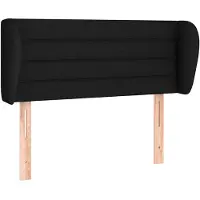 vidaXL Hoofdbord met randen 93x23x78/88 cm stof zwart