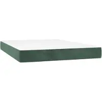 vidaXL Pocketveringmatras medium 140x190x20 cm fluweel donkergroen