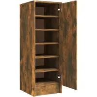 vidaXL Schoenenkast 32x35x92 cm bewerkt hout gerookt eikenkleurig