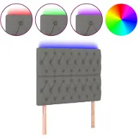 vidaXL Hoofdbord LED 100x7x118/128 cm stof donkergrijs