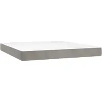 vidaXL Pocketveringmatras medium 180x200x20 cm fluweel lichtgrijs