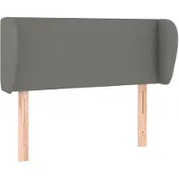 vidaXL Hoofdbord met randen 93x23x78/88 cm stof donkergrijs