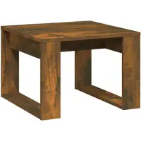 vidaXL Bijzettafel 50x50x35 cm bewerkt hout gerookt eikenkleurig