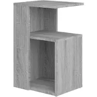 vidaXL Bijzettafel 36x30x56 cm bewerkt hout grijs sonoma eikenkleurig
