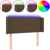 vidaXL Hoofdbord LED 103x16x78/88 cm stof donkerbruin