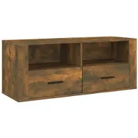 vidaXL Tv-meubel 100x35x40 cm bewerkt hout gerookt eikenkleurig