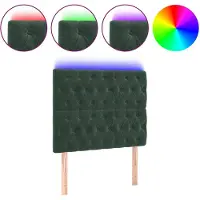 vidaXL Hoofdbord LED 100x7x118/128 cm fluweel donkergroen