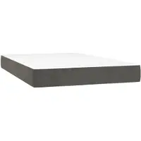 vidaXL Pocketveringmatras medium 120x200x20 cm fluweel donkergrijs