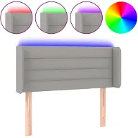 vidaXL Hoofdbord LED 93x16x78/88 cm stof lichtgrijs