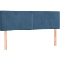 vidaXL Hoofdborden 144x5x78/88 cm fluweel donkerblauw