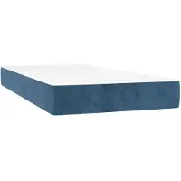vidaXL Pocketveringmatras medium 80x210x20 cm fluweel donkerblauw