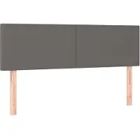 vidaXL Hoofdborden 144x5x78/88 cm kunstleer grijs
