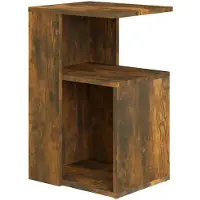 vidaXL Bijzettafel 36x30x56 cm bewerkt hout gerookt eikenkleurig