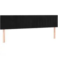 vidaXL Hoofdborden 180x5x78/88 cm fluweel zwart