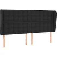 vidaXL Hoofdbord met randen 183x23x118/128 cm kunstleer zwart