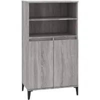 vidaXL Hoge kast 60x36x110 cm bewerkt hout grijs sonoma eikenkleurig