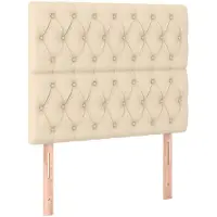 vidaXL Hoofdbord crème 100x7x118/128 cm stof