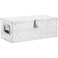 vidaXL Opbergbox 70x31x27 cm aluminium zilverkleurig