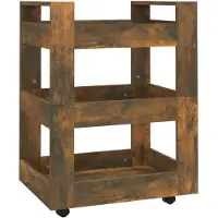 vidaXL Keukentrolley 60x45x80 cm bewerkt hout gerookt eikenkleurig