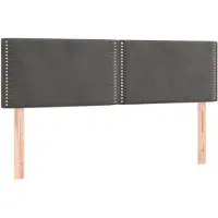 vidaXL Hoofdborden 144x5x78/88 cm fluweel donkergrijs