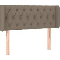 vidaXL Hoofdbord met randen 103x16x78/88 cm stof taupe