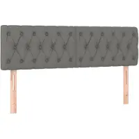 vidaXL Hoofdborden 160x7x78/88 cm stof donkergrijs