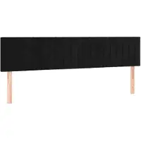 vidaXL Hoofdborden 200x5x78/88 cm fluweel zwart