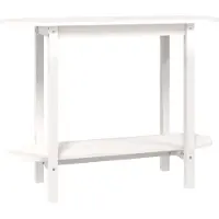 vidaXL Wandtafel 110x40x80 cm massief grenenhout wit