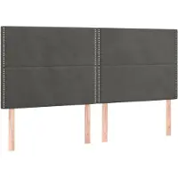 vidaXL Hoofdbord donkergrijs 200x5x118/128 cm Fluweel